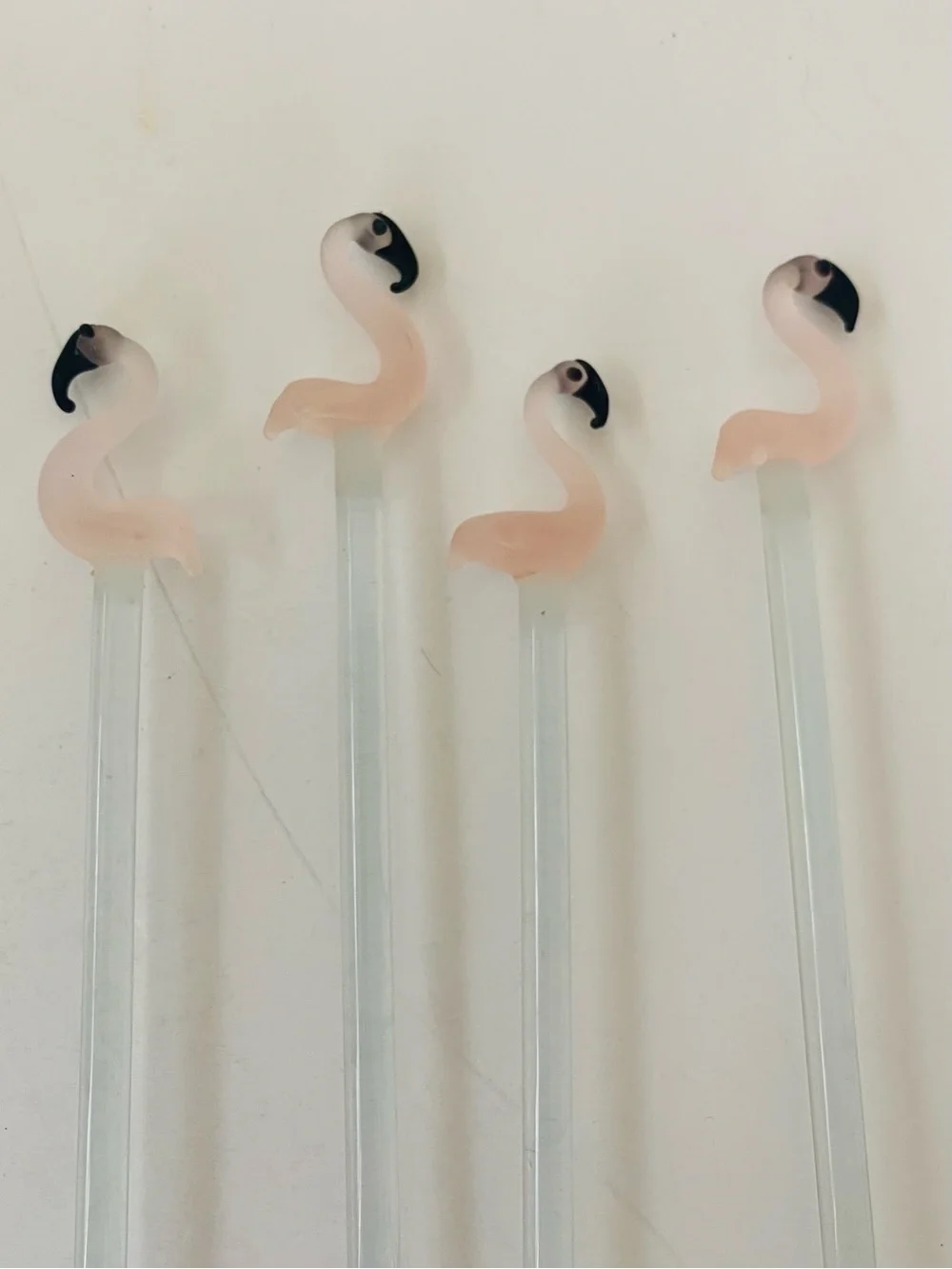 Vintage Pink Flamingo Swizzle Sticks - Bar Cocktail Stirring Sticks